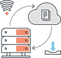 nuage icône symbole image. illustration de le hébergement espace de rangement conception image vecteur