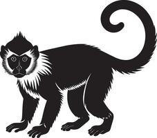 singe silhouette. noir et blanche. illustration dans blanc Contexte vecteur