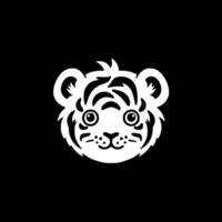 tigre bébé, noir et blanc illustration vecteur