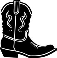 cow-boy botte, noir et blanc illustration vecteur