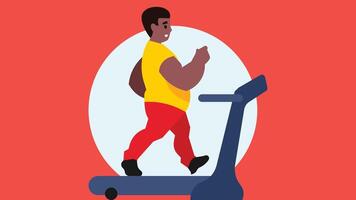 nourriture obèse les personnes Faire exercice à perdre poids abstrait illustration vecteur