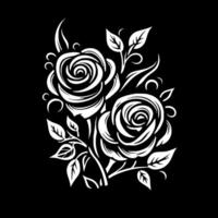 des roses - minimaliste et plat logo - illustration vecteur