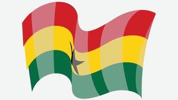 3d style vague drapeau de Guinée pays illustration vecteur