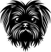 affenpinscher, noir et blanc illustration vecteur