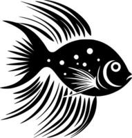 poisson-ange, noir et blanc illustration vecteur