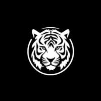 tigre - noir et blanc isolé icône - illustration vecteur