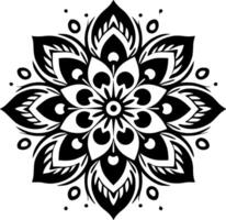 mandala - noir et blanc isolé icône - illustration vecteur