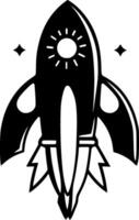fusée, noir et blanc illustration vecteur