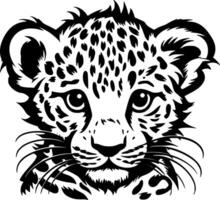 léopard bébé, minimaliste et Facile silhouette - illustration vecteur