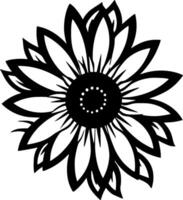 fleur - noir et blanc isolé icône - illustration vecteur