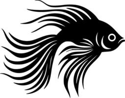 poisson - noir et blanc isolé icône - illustration vecteur