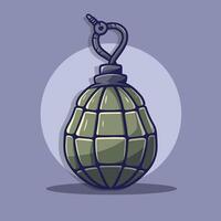 grenade icône plat dessin animé illustration vecteur