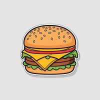 délicieux Burger illustration plat dessin vecteur