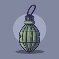 grenade icône plat dessin animé illustration vecteur