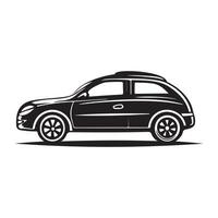 noir ville voiture logo silhouette isolé sur une blanc Contexte vecteur