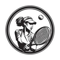 femelle tennis joueur sur cercle Stock image et art vecteur