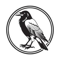 corbeau corbeau supporter avec cercle image conception illustration vecteur
