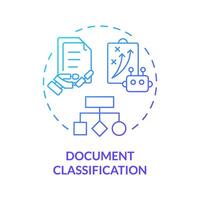 document classification bleu pente concept icône. Naturel Langue traitement. texte reconnaissance. rond forme ligne illustration. abstrait idée. graphique conception. facile à utilisation dans infographie vecteur