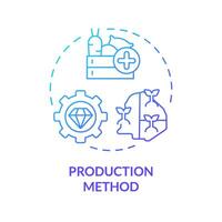 production méthode bleu pente concept icône. nationale industrie croissance. gdp calculateur. rond forme ligne illustration. abstrait idée. graphique conception. facile à utilisation dans brochure, brochure vecteur