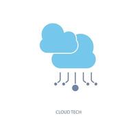 nuage technologie concept ligne icône. Facile élément illustration. nuage technologie concept contour symbole conception. vecteur
