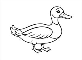 une canard est montré dans une ligne dessin vecteur