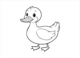 une dessin animé canard sur une blanc Contexte vecteur