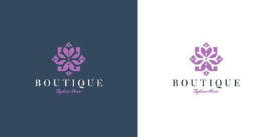 minimaliste géométrique floral ornement logo conception pour beauté, boutique, femmes, produits de beauté, yoga vecteur