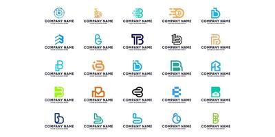 lettre b monogramme logo collection pour numérique, technologie, l'Internet vecteur
