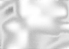 futuriste abstrait horizontal demi-ton Contexte avec inégalement accumulé points de différent taille. grunge pente à pois texture. moderne géométrique illustration dans noir et blanc couleurs. vecteur
