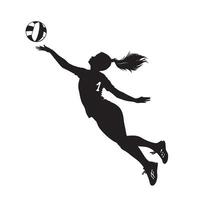 volley-ball femelle joueur silhouette vecteur