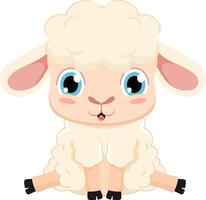 mignonne bébé mouton animal dessin animé personnage vecteur