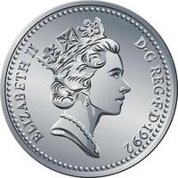 Britanique argent argent pièce de monnaie dix sous vecteur