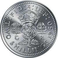 Britanique pièce de monnaie Roi George vi florin vecteur