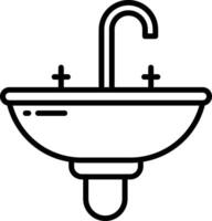 laver bassin avec miroir contour illustration vecteur