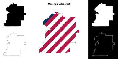 marengo comté, Alabama contour carte ensemble vecteur