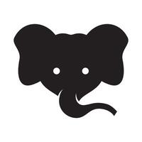 l'éléphant visage icône plat illustration vecteur