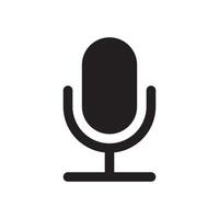 l'audio microphone icône plat sur blanc Contexte vecteur