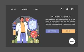 vaccination programmes concept. plat illustration. vecteur