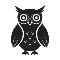 une silhouette hibou noir et blanc logo agrafe art vecteur