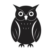 une silhouette hibou noir et blanc logo agrafe art vecteur