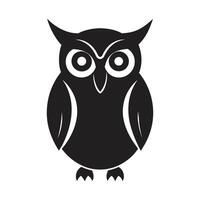 une silhouette hibou noir et blanc logo agrafe art vecteur