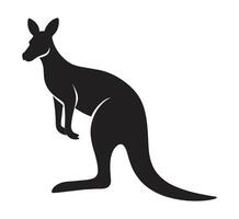 une silhouette kangourou permanent sur une blanc Contexte vecteur