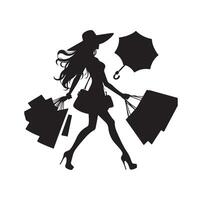 achats fille silhouette illustration vecteur