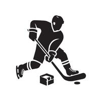 la glace le hockey joueur silhouettes icône logo illustration. vecteur