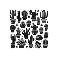 illustration de jeu de cactus vecteur
