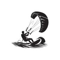 kite surf silhouette illustration icône vecteur