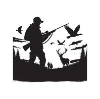 chasse homme silhouette illustration vecteur