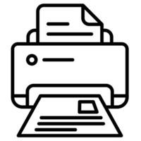Bureau imprimante icône ligne illustration vecteur