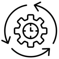 flux de travail Efficacité icône ligne illustration vecteur