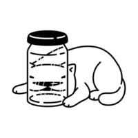 chat chaton calicot icône bouteille animal de compagnie dessin animé personnage symbole écharpe illustration griffonnage conception vecteur